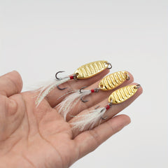 1pc Golden Silvery Spoon Fishing Lures 5g 7g 10g