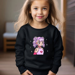 Toddler Cartoon Girl Print Long Sleeve Sweatshirt