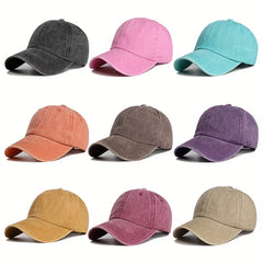 Vintage Washed Denim Baseball Cap Pink Sun Protection Hat