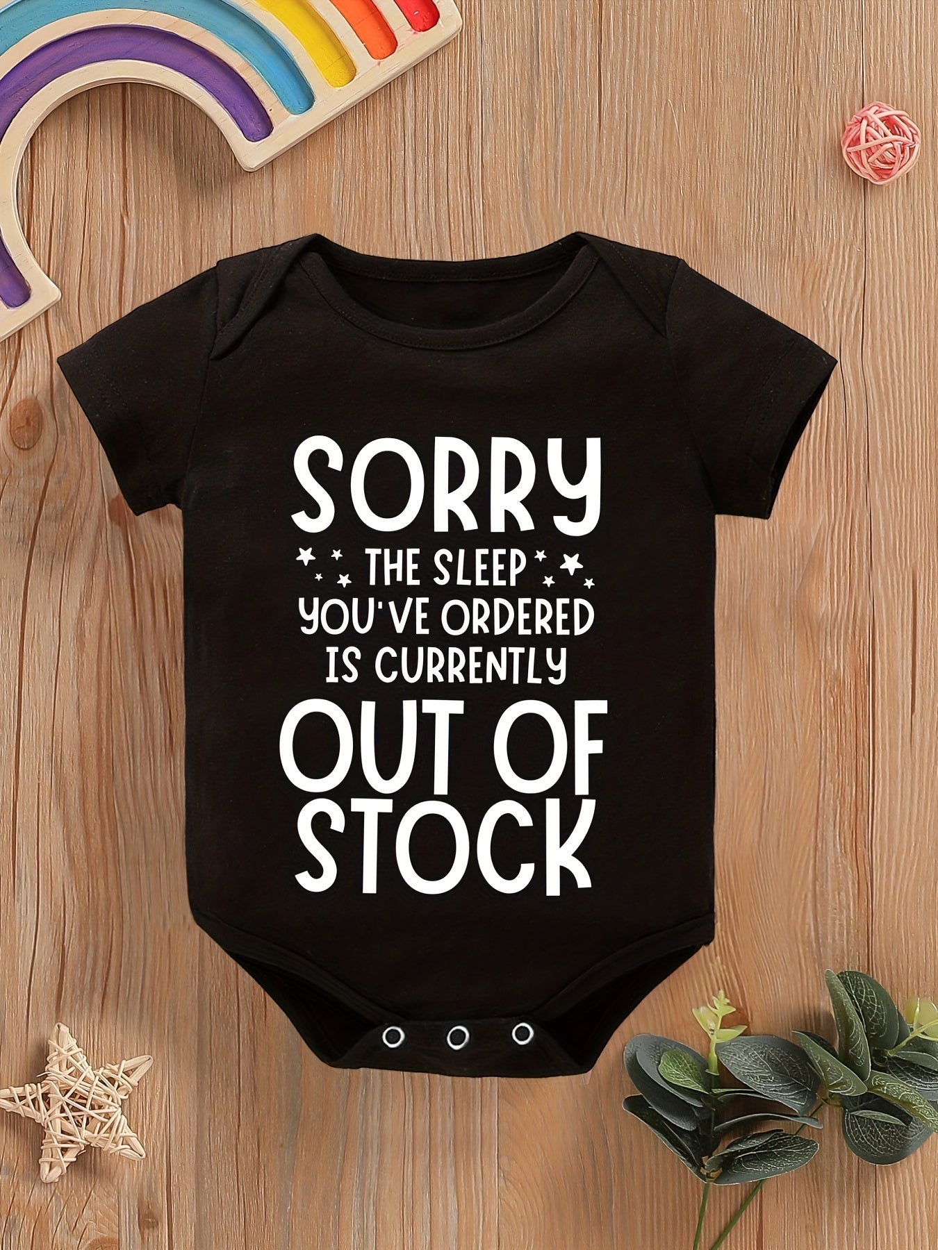 Funny Sorry Out of Sleep Short Sleeve Romper Onesie
