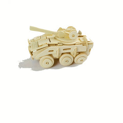 3D Wooden Puzzle Toy Military Tank Vehicle Animals Model Set