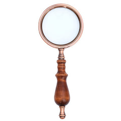 Vintage Magnifying Glass Wooden Handle Retro Handheld Magnifier