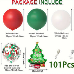 101pcs Christmas Balloon Garland Arch Kit Holiday Decor Party Favor