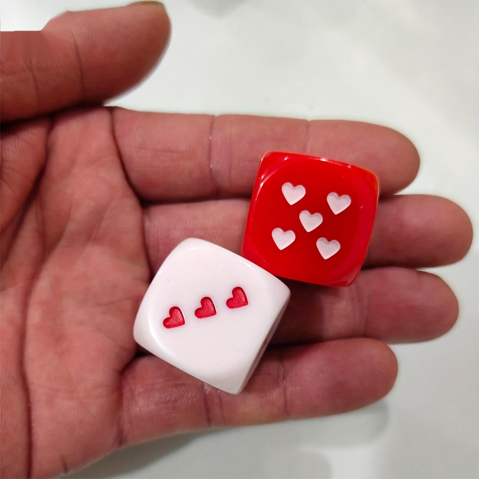 Heart Shaped Dice for Party Games 25mm 6 Sided