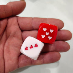 Heart Shaped Dice for Party Games 25mm 6 Sided