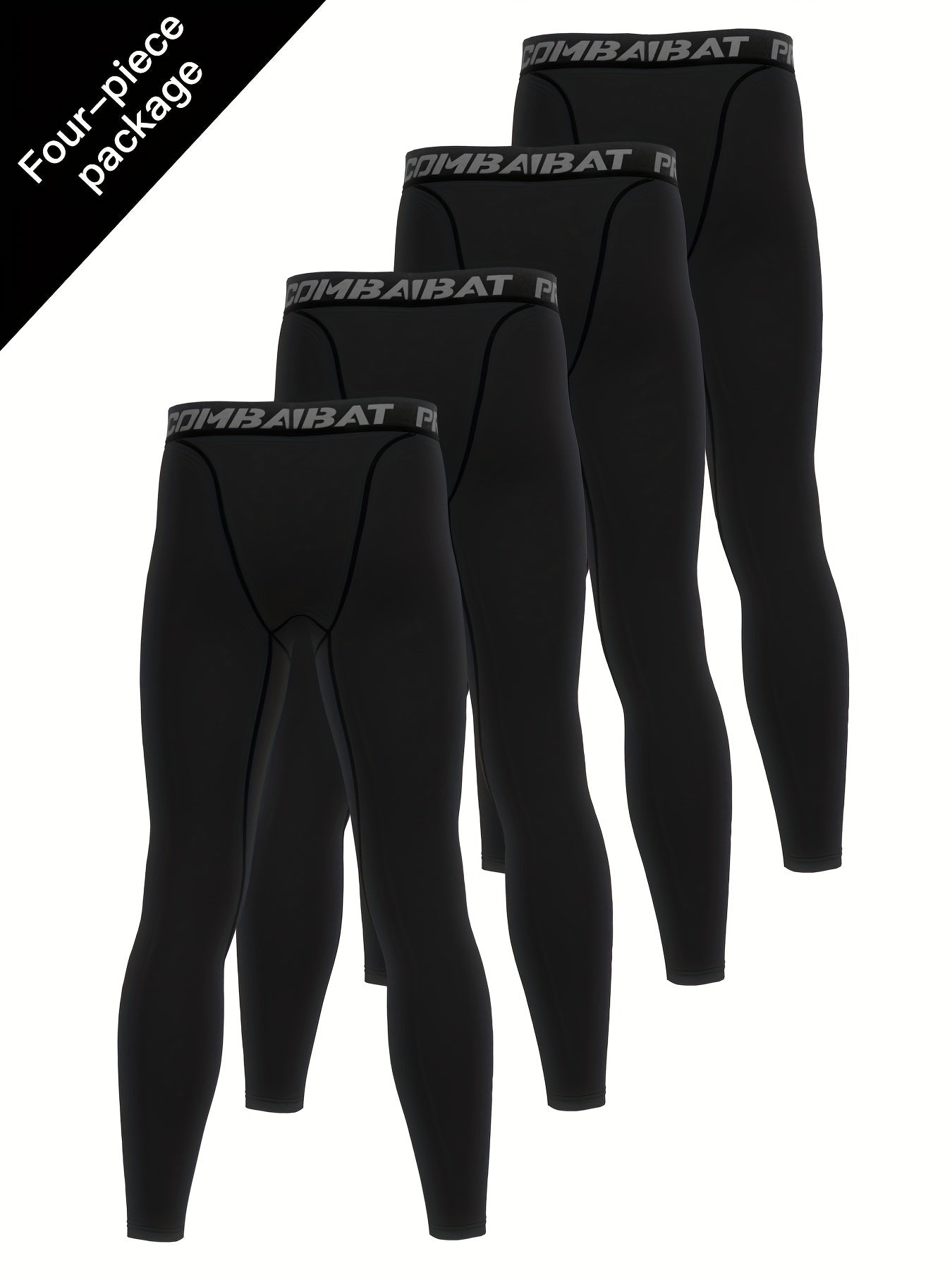 Men's Solid Leggings Active Quick Dry Compression Pants For Outdoor Running