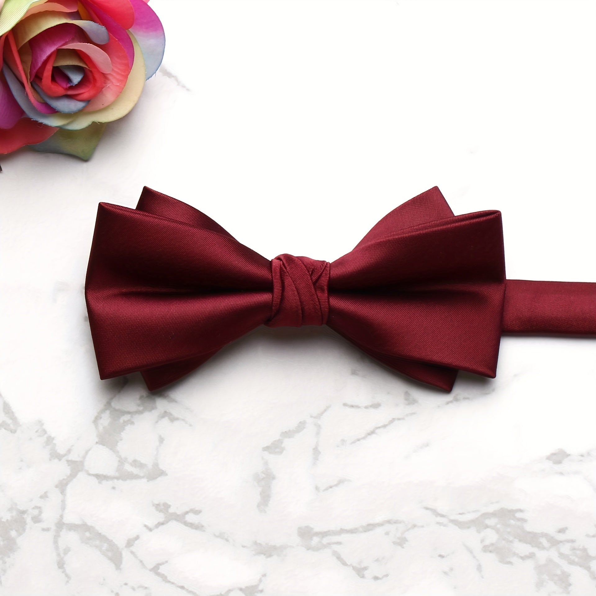Men's Polyester Silk Bow Tie Multicolor Wedding Bow Tie Collar Flower Banquet
