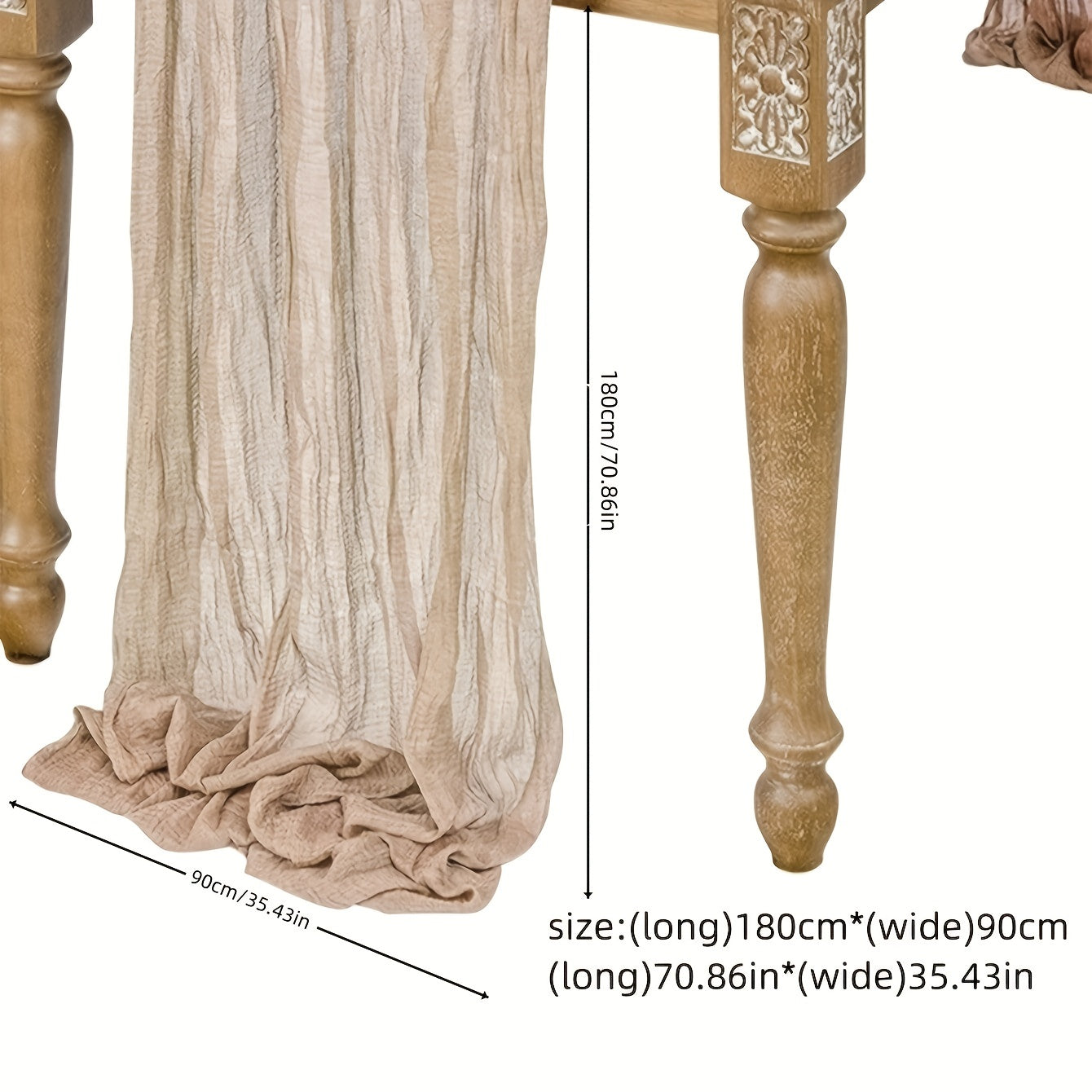 Polyester Table Runner Pleated Gauze Wedding Party Decoration