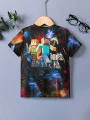 Kids Casual T-shirt 3D Print MY WORLD Doggy & People Graphic Tee Street Wear
