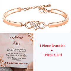 Heart Infinity CZ Bangle Bracelet w/Gift Card