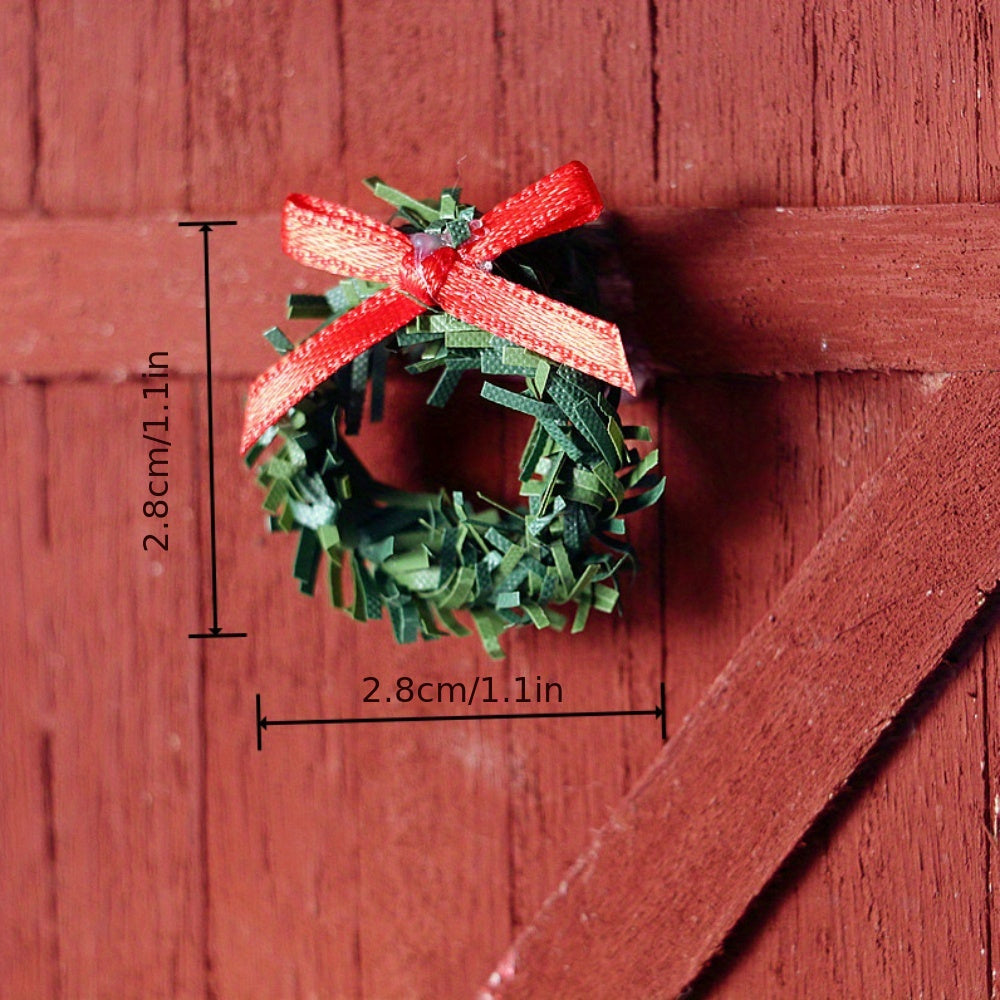 5pcs 1:12 Dollhouse Christmas Wreath Wall Hanging Mini Home Decor
