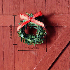5pcs 1:12 Dollhouse Christmas Wreath Wall Hanging Mini Home Decor