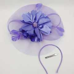 Women's Yellow Organza Veil Floral Accent Headwear