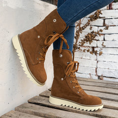 Women's Chunky Round Toe Snow Boots Thermal Flat