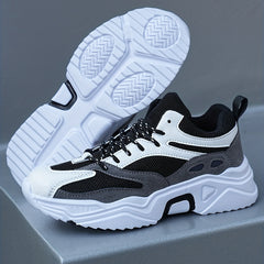 Women's Colorblock Mesh Sneakers Lace Up Soft Non-slip Outdoor Shoes