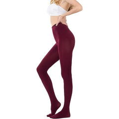 3-Pack Opaque Elastic Tights High Waist Slim Footed Pantyhose
