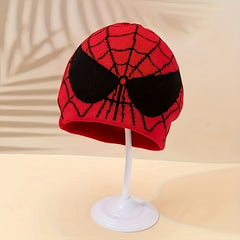 Spider Web Jacquard Knit Beanie Y2K Hat Lightweight Ski Hats Unisex