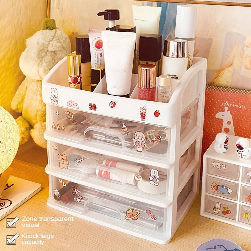 Transparent Cosmetic Storage Box Drawer Lipstick Organizer
