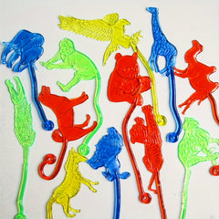 15pcs Sticky Animal Safari Toys for Party Favors - Stretchy and Fun