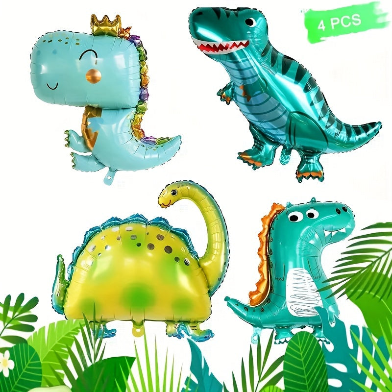 4pcs Dinosaur Foil Balloons Birthday Party Decoration Inflatable Animal Balloons