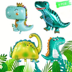 4pcs Dinosaur Foil Balloons Birthday Party Decoration Inflatable Animal Balloons
