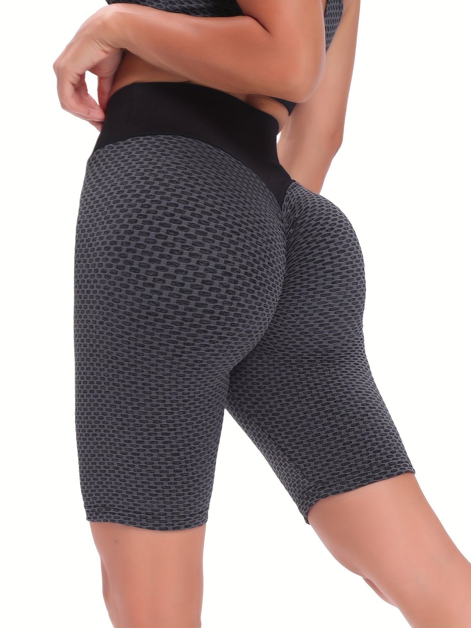 Bubble Jacquard Shorts High Waist Butt Lifting Yoga Shorts