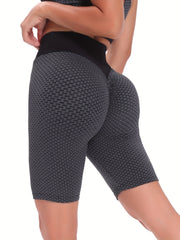 Bubble Jacquard Shorts High Waist Butt Lifting Yoga Shorts