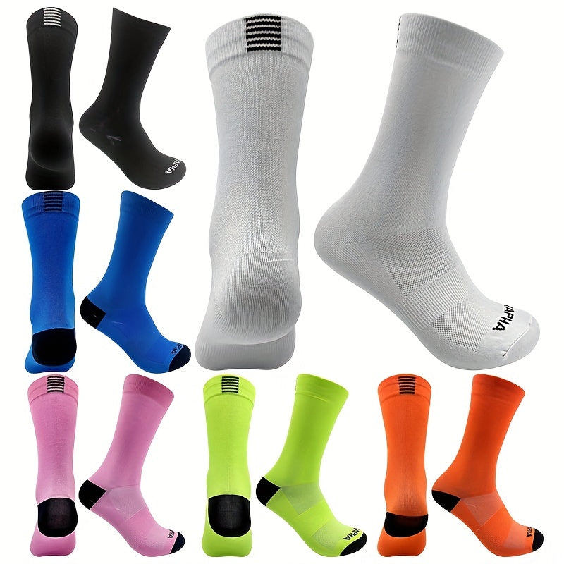 Unisex Mid Calf Sports Socks For Cycling