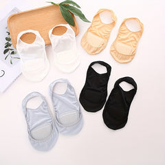 4 Pairs Invisible Slingback Socks Non-slip Ankle Socks Women's Stockings