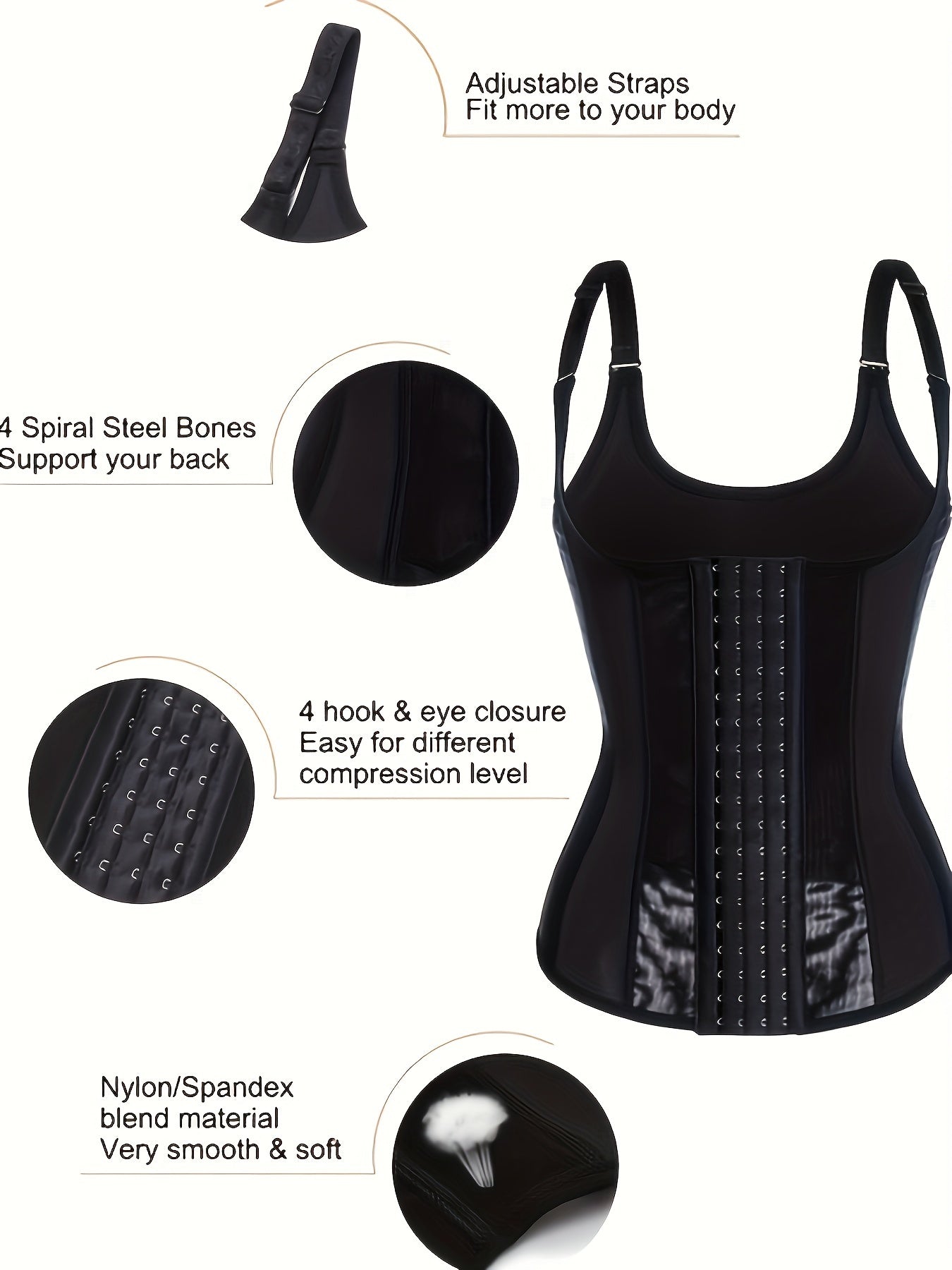 Front Buckle Cami Tops Waist Trainer Tummy Control Slimmer Top