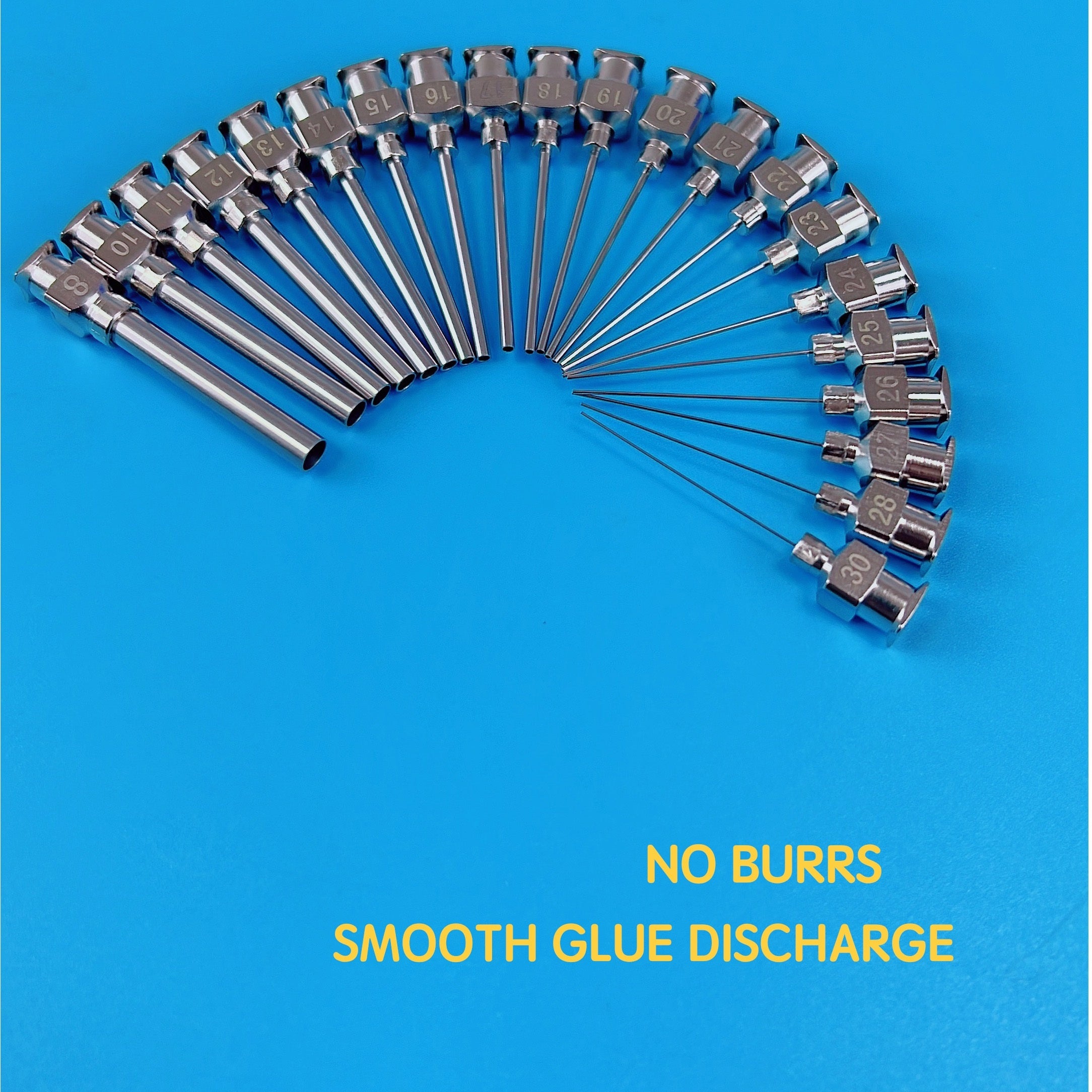 25 Single Tube Stainless Steel Metal Snap Lab Glue Filling Needle