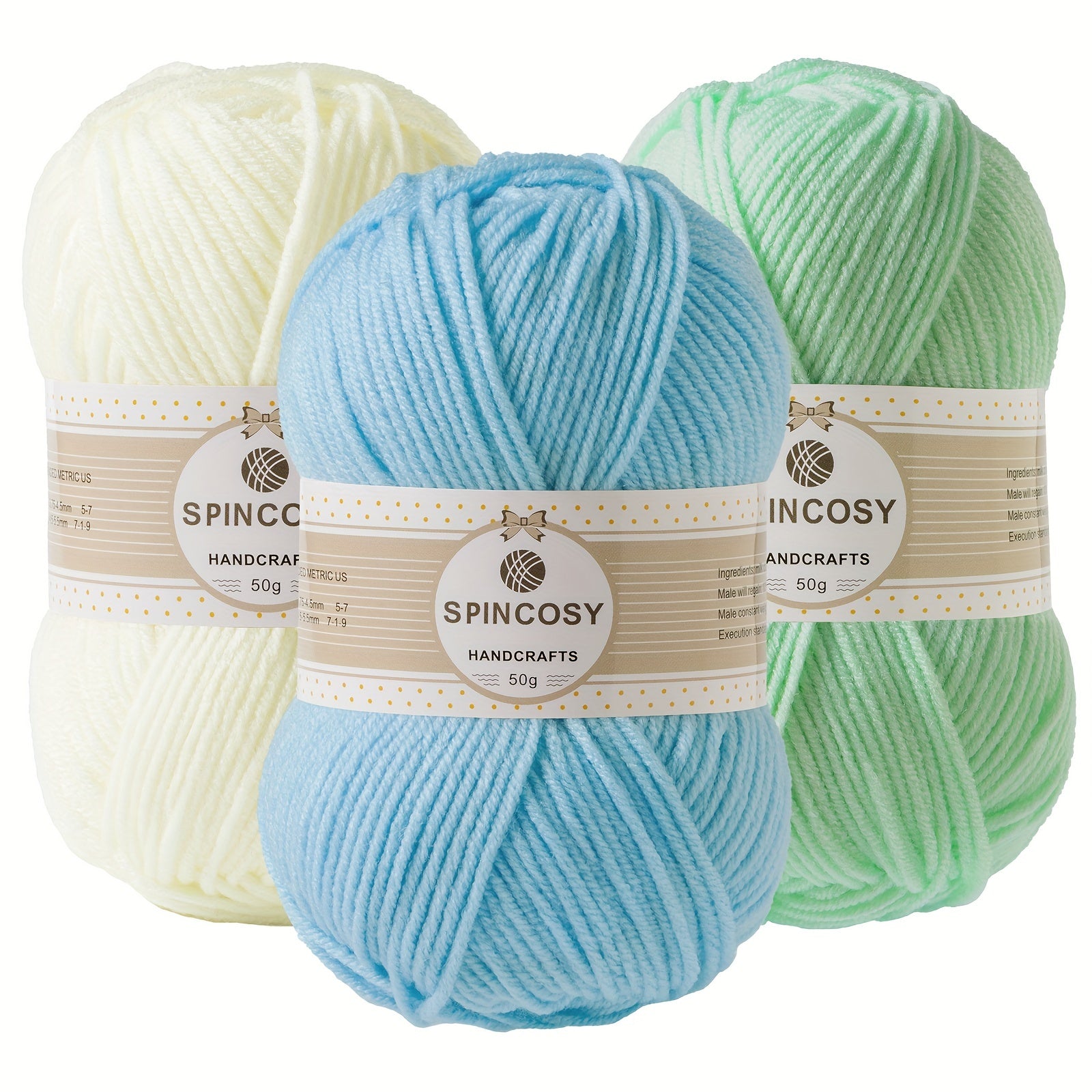 3pcs Mixed Set Crochet Yarn 4 Layers 100 Acrylic Yarn Easy To See Stitch