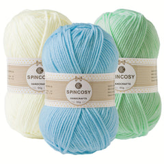 3pcs Mixed Set Crochet Yarn 4 Layers 100 Acrylic Yarn Easy To See Stitch