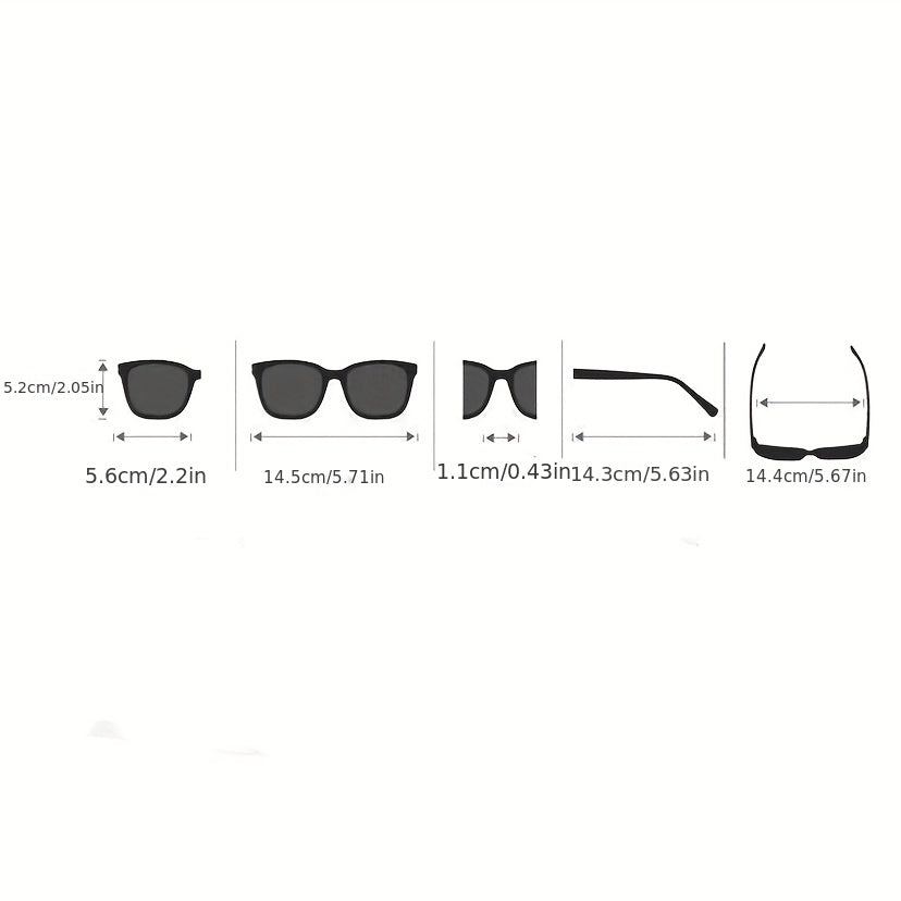 Large Square Sunglasses Anti Ultraviolet Big Face Thin Look