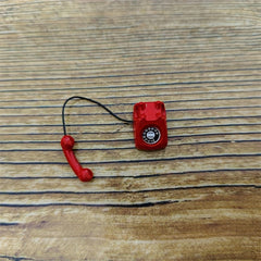 Vintage Red Rotary Telephone for Dollhouses