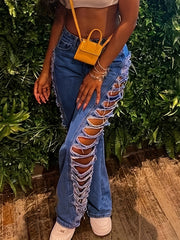 Sexy Ripped Distressed Denim Jeans for Women