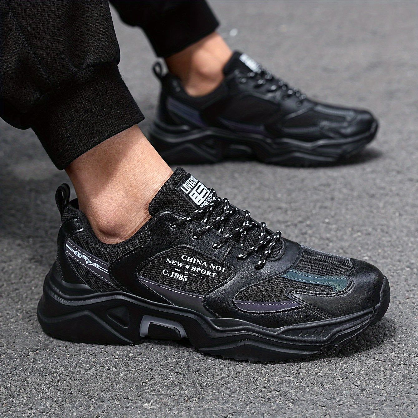 Lace Mesh Running Shoes Soft Sole Platform Shock Absorption Sports Shoes