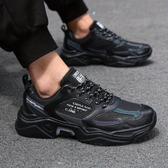 Lace Mesh Running Shoes Soft Sole Platform Shock Absorption Sports Shoes