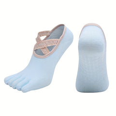 5 Toe Yoga Socks Cross Strap Dance Socks Sports Full Toe Floor Sock