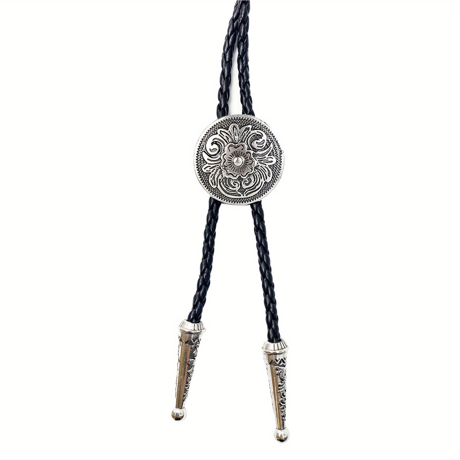 Men's Retro Tie Daisy Pattern Buckle Adjustable Neckties