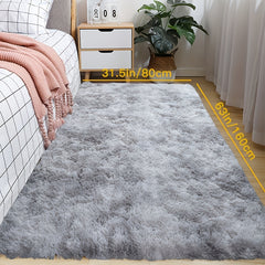 Fluffy Shaggy Tie-Dye Rug for Bedroom Kids Nursery Home Decor