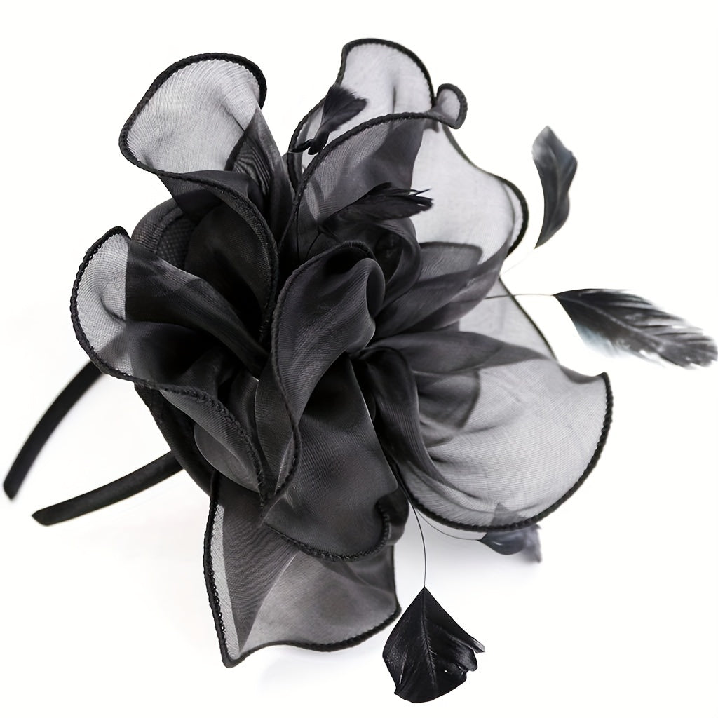 Women's Tea Party Style Fancy Hat With Clip And Hair Hoop