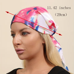 Colorful Elastic Pirate Hat Bandana Hair Cap Women Tie Dye Headwrap