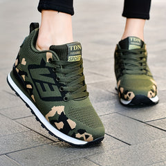 Women's Camo Sneakers Knitted Letter Non Slip Outdoor Shoes