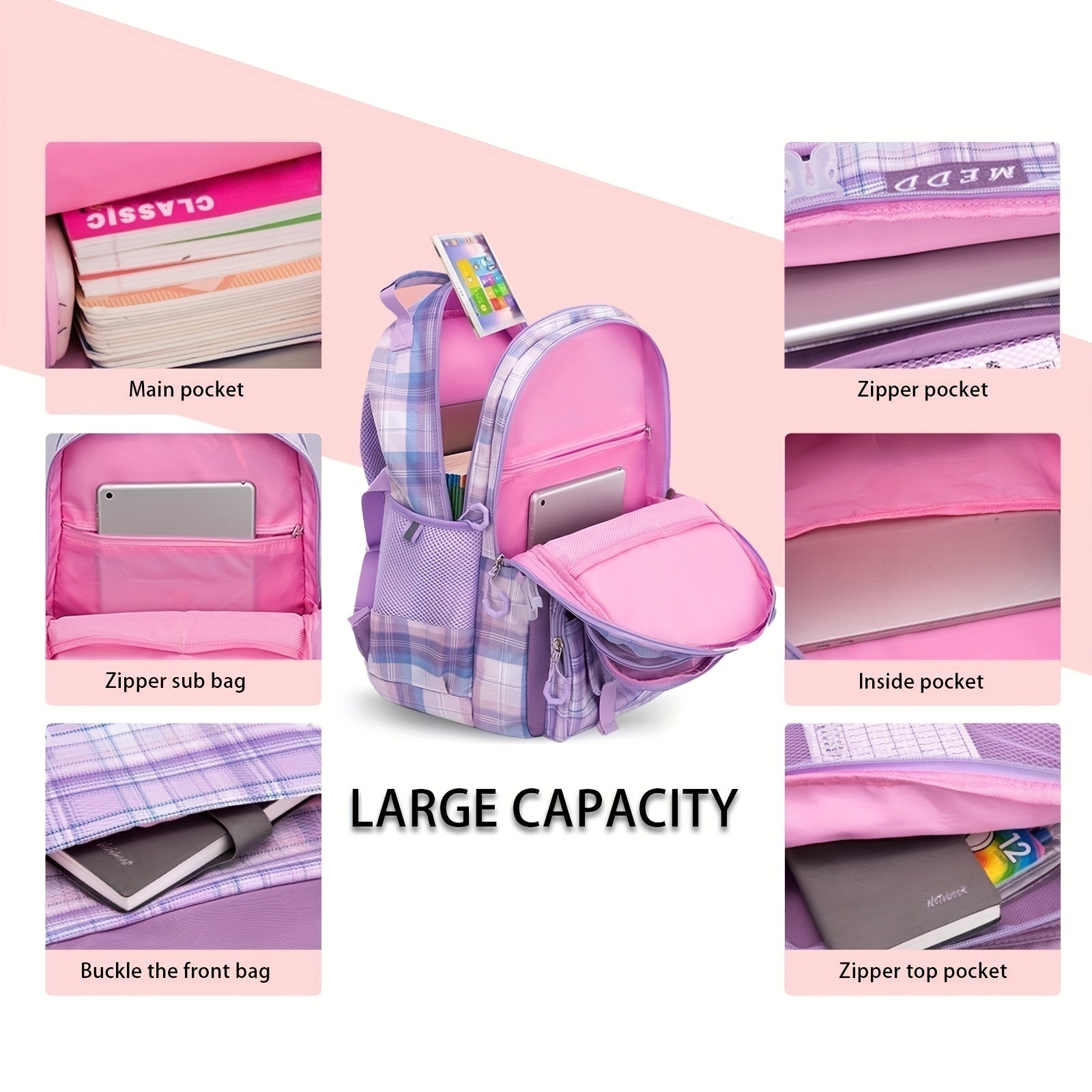 Kids Large Capacity Waterproof School Backpack