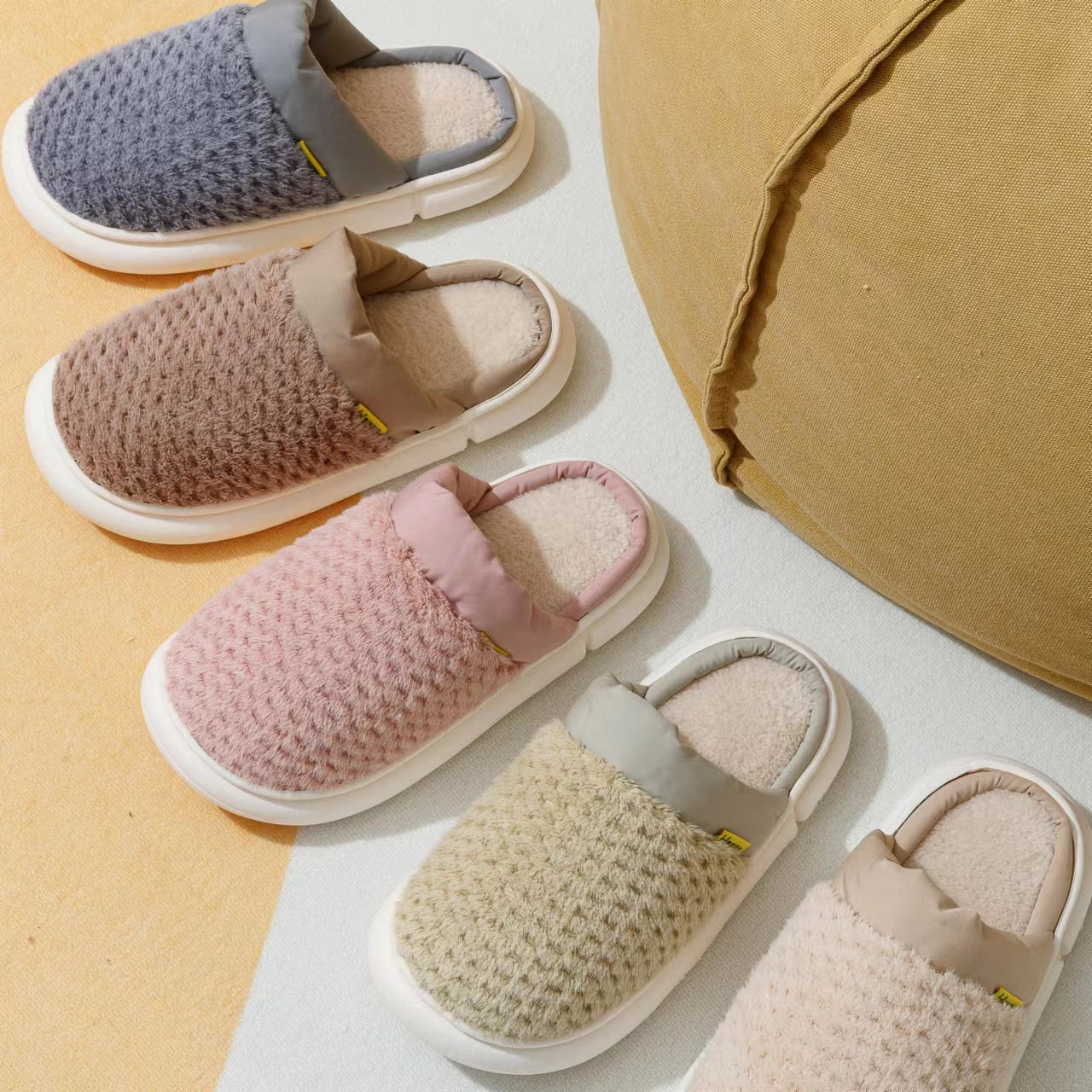 Men's Warm Fleece Slippers Home Shoes
