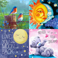 5D Diamond Painting Kit Bird Sun Moon English Bear Home Decor 20x20cm