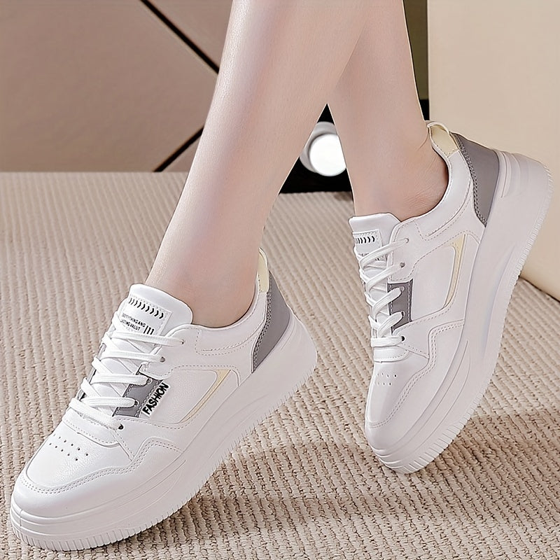 Women's Colorblock Sneakers Low Top Lace Up Walking Shoes