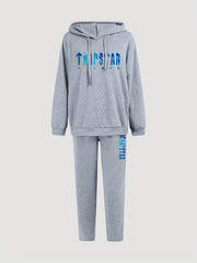 Ombre Letter Print Hoodie & Sweatpants Set