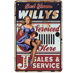 Vintage Pin Up Girl Tin Sign for Bars & Restaurants